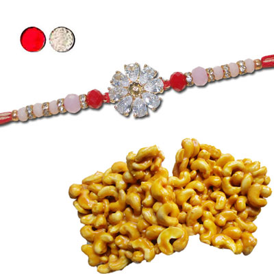 "RAKHIS -AD 4560 A (Single Rakhi),250gms of KajuPakam Sweet - Click here to View more details about this Product